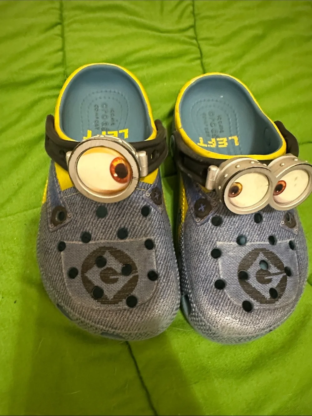 Kids Minion-Themed Water Crocs — Blue & Yellow